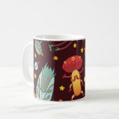 Alien Cartoon: Vintager Weltraumspass Kaffeetasse (Vorderseite Links)