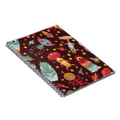 Alien Cartoon: Vintager Weltraumspass Notizblock (Rechte Seite)