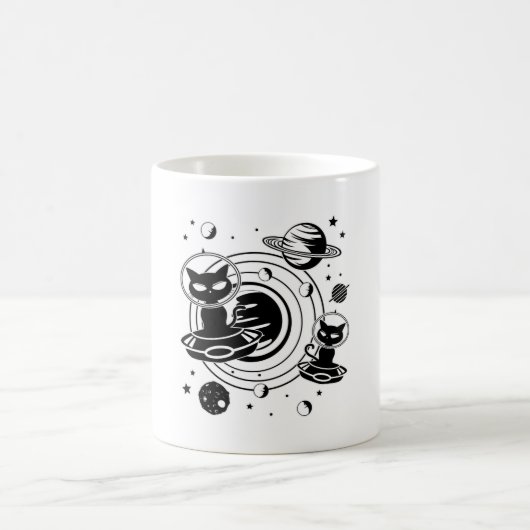 Alien Cat Cats Ufo Space Kitten Haustiere Geschenk Kaffeetasse (Mittel)