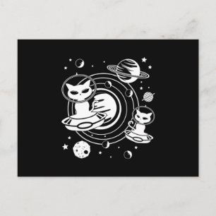 Alien Cat Cats Ufo Space Kitten Pets Funny Gift Postkarte