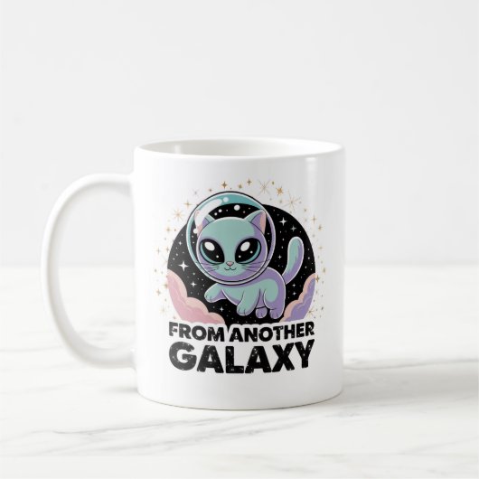 Alien Cat Cosmic Design Space Kitty Sci-Fi Artwork Kaffeetasse (Links)