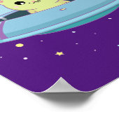 Alien Cat fliegt Alien Untertasse Poster (Ecke)