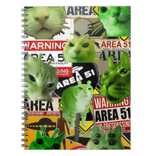 Alien Cat Invasion: Das Gebiet 51 Felines Notizblock