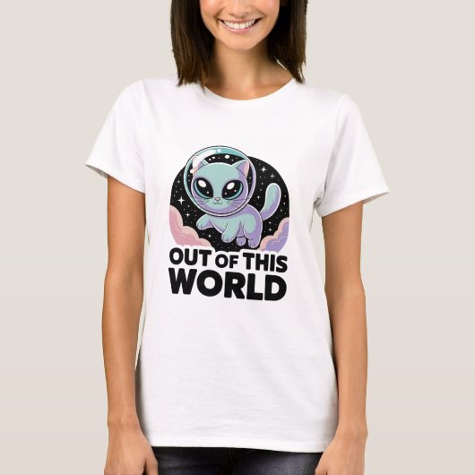 “Alien Cat Invasion – Quirky Cosmic Kitty for Cat T-Shirt (Vorderseite)