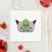 Alien Cat Kitten Extraterrestriale Verschwörung Serviette (Beispiel)