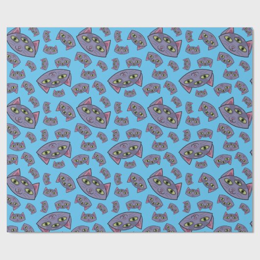 Alien Cat Pattern Geschenkpapier (Flach)