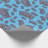Alien Cat Pattern Geschenkpapier (Ecke)