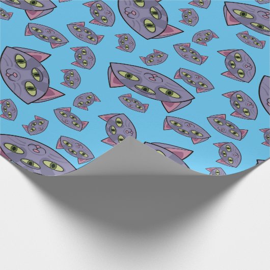 Alien Cat Pattern Geschenkpapier (Ecke)