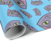 Alien Cat Pattern Geschenkpapier (Rolleneckpunkt)