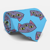 Alien Cat Pattern Krawatte (Gerollt)