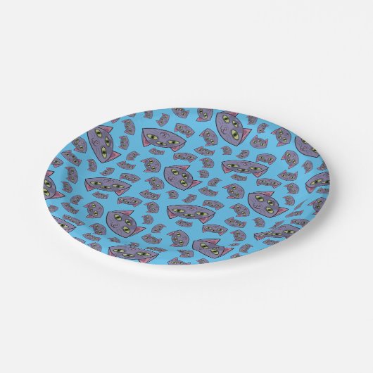 Alien Cat Pattern Pappteller (Schrägansicht)