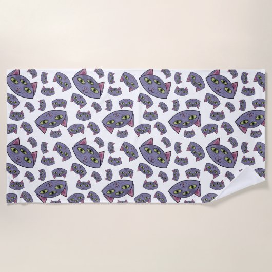Alien Cat Pattern Strandtuch (Vorderseite)
