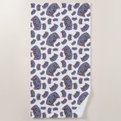 Alien Cat Pattern Strandtuch (Vorderseite)
