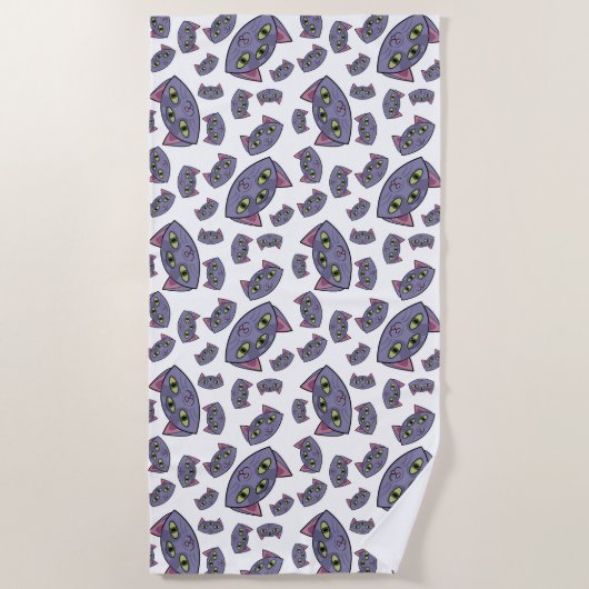 Alien Cat Pattern Strandtuch (Vorderseite)
