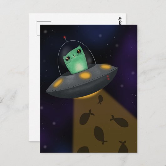 Alien Cat Postkarte (Vorne/Hinten)