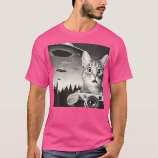 Alien Cat Ufo Camera Graphic Alien Feline Fotogra T-Shirt