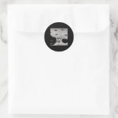Alien Cat Ufo - Classic Fit Runder Aufkleber (Tasche)