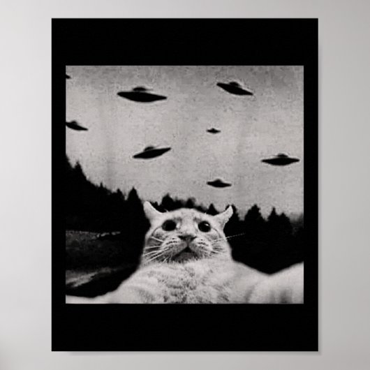Alien Cat Ufo - Clic Fit, Round Neck, Poster (Vorne)