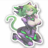 Alien Catgirl 1 Aufkleber (Vorderseite)