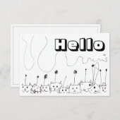 Alien Cats Mitteilungskarte (Vorne/Hinten)