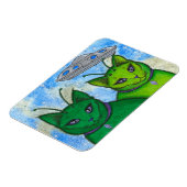 Alien Cats UFO Space Fantasy Cat Art Magnet (Linke Seite)