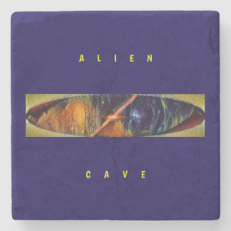Alien Cave - Lila  Steinuntersetzer