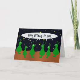 Alien Chor singt Happy Birthday Karte