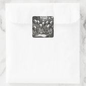 Alien Christmas Carol Choir Quadratischer Aufkleber (Tasche)