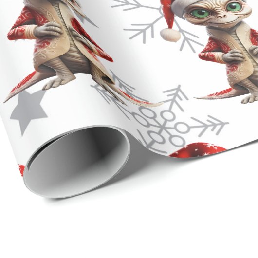 Alien Christmas Pattern Geschenkpapier (Rolleneckpunkt)