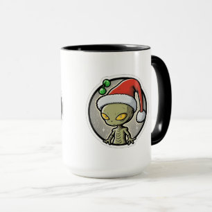 Alien Christmas Sticker Art Combo Tasse, 15 oz Tasse