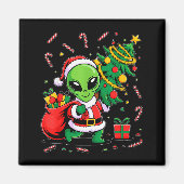 Alien Christmas Tree Lights Xmas Funny Alien Magnet (Vorne)