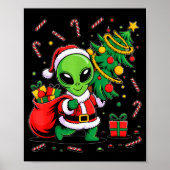Alien Christmas Tree Lights Xmas Funny Alien  Poster (Vorne)