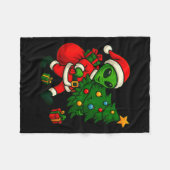 Alien Christmas Tree Xmas Lights Funny Holiday Men Fleecedecke (Vorderseite (Horizontal))