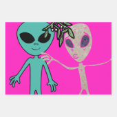 Alien Christmas Wrapping Paper Geschenkpapier Set (Vorderseite 3)