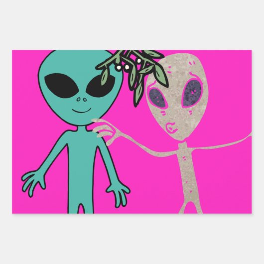 Alien Christmas Wrapping Paper Geschenkpapier Set (Vorderseite 2)