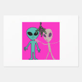 Alien Christmas Wrapping Paper Geschenkpapier Set (Vorderseite)