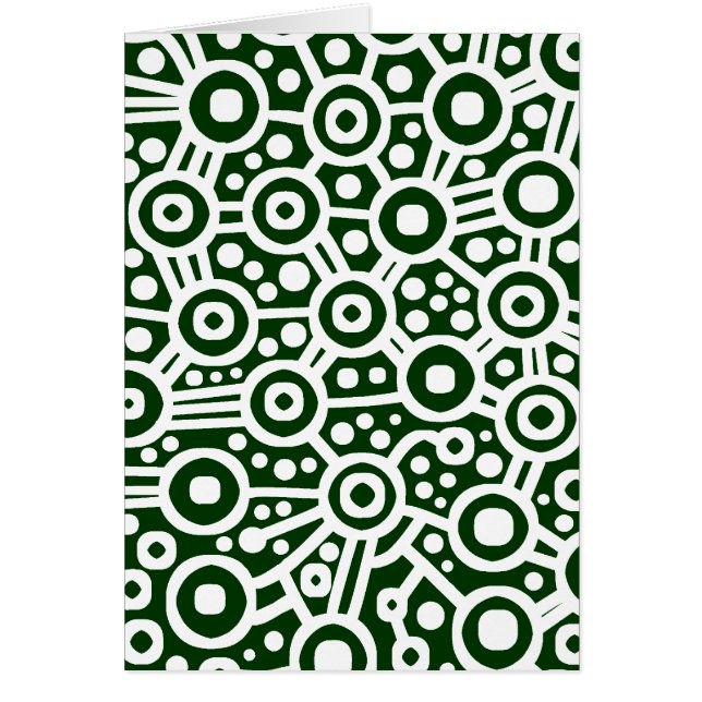 Alien Circuit Abstrakt - Weiß auf Dunkelgrün (Vorne)