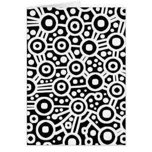 Alien Circuit Abstrakt - Weiß auf Schwarz