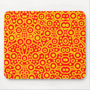 Alien Circuit II - Amber on Red Mousepad