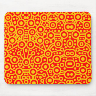 Alien Circuit II - Amber on Red Mousepad