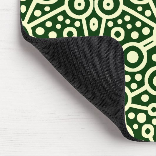 Alien Circuit II - Creme auf dunkelgrün Mousepad (Ecke)