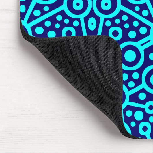 Alien Circuit II - Cyan on Dark Blue Mousepad (Ecke)