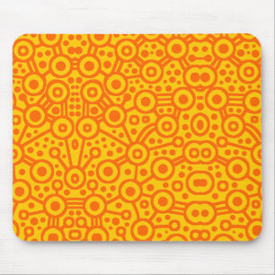 Alien Circuit II - Orange auf Bernstein Mousepad