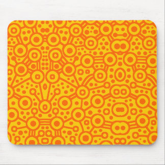Alien Circuit II - Orange auf Bernstein Mousepad