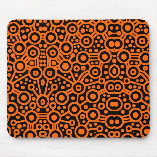 Alien Circuit II - Orange auf Schwarz Mousepad (Vorne)
