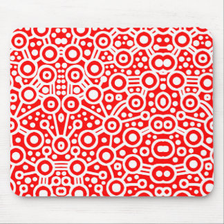 Alien Circuit II - Red and White Mousepad
