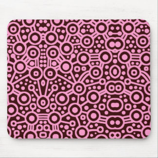 Alien Circuit II - Rosa auf Dunkelbraun Mousepad