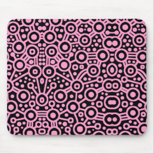 Alien Circuit II - Rosa auf Schwarz Mousepad