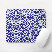 Alien Circuit II - Weiß auf Dunkelblau Mousepad (Mit Mouse)