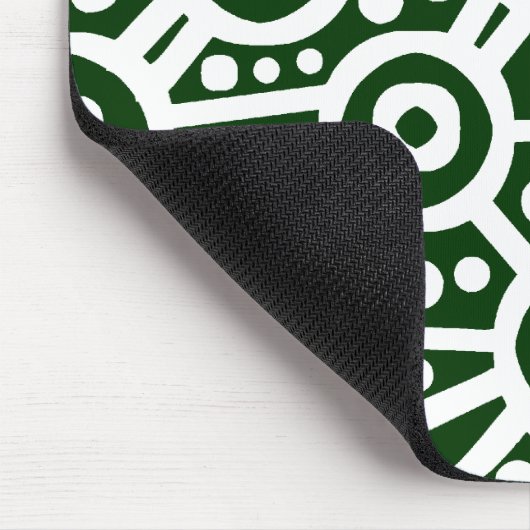 Alien Circuit - Weiß auf Dunkelgrün Mousepad (Ecke)